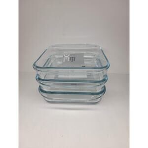 glass baking dish 3 Pack new 2 quart 10 1/2" x 8 5/16 x 2 1/2 H grip Handles